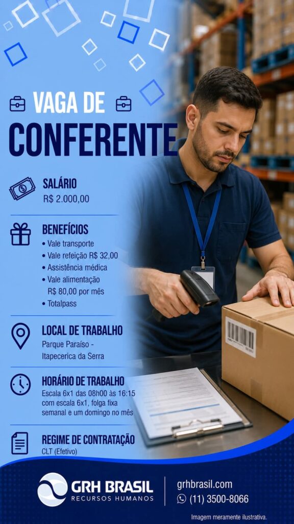 VAGA DE CONFERENTE
